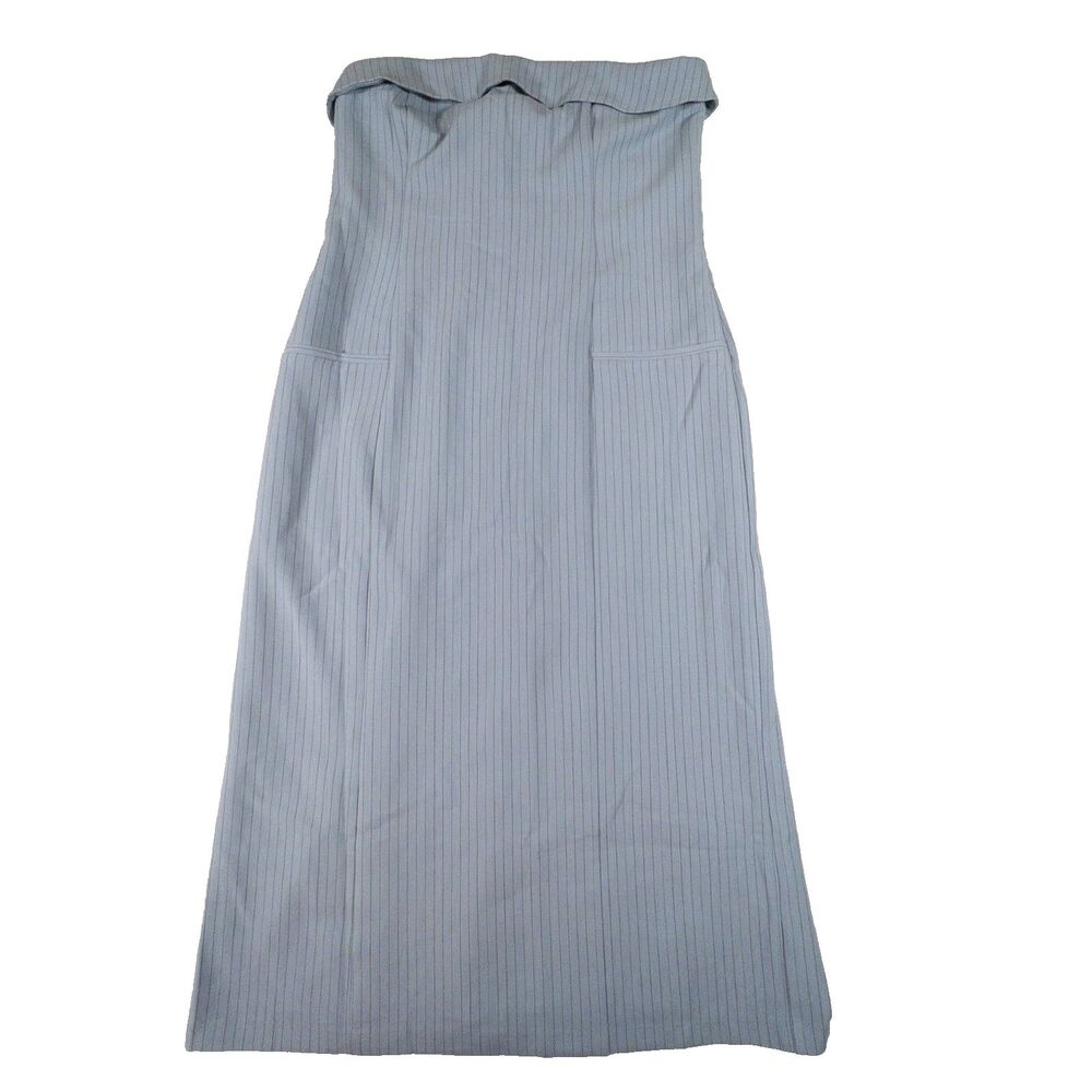 Abercrombie & Fitch Blue Pinstripe Midi Dress NWT Removable Straps L - Picture 14 of 16